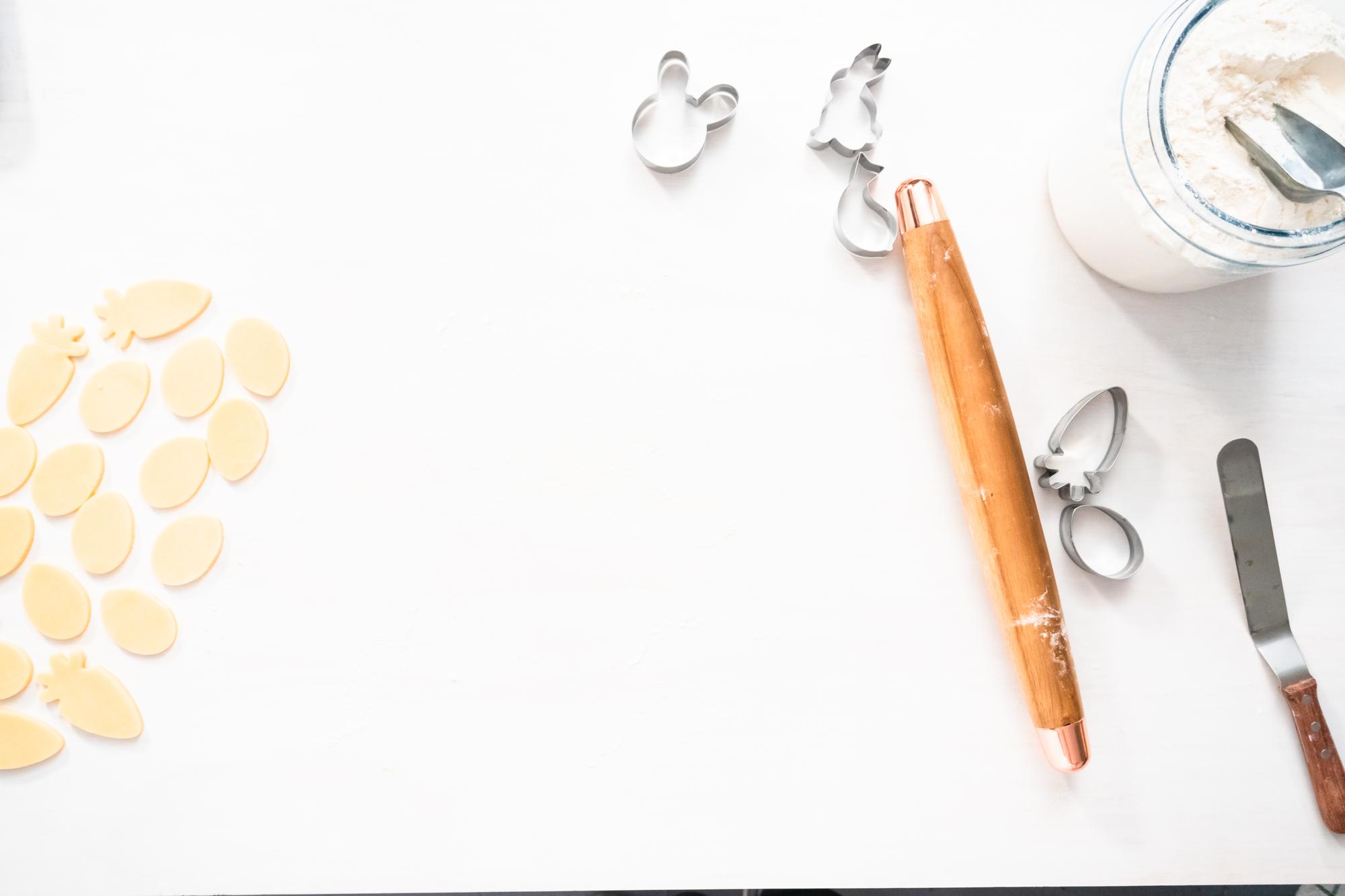 Workshop table with ingredients and tools